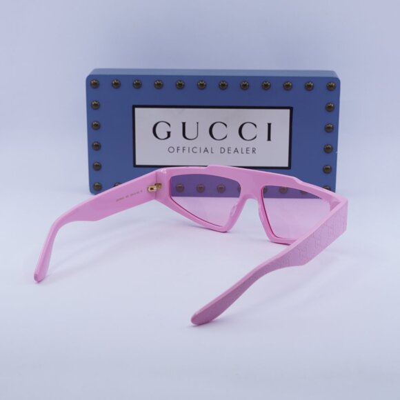 Gucci GG1591S 003 Cat Eye Sunglasses - Pink with GG Pattern/Pink - Picture 9 of 10